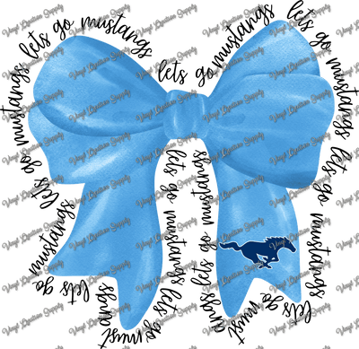 Kingwood Mustangs Bow Black Text - Vinyl Creation Supply