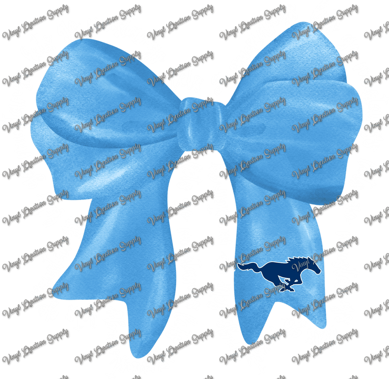 Kingwood Mustangs Bow White Text - Vinyl Creation Supply