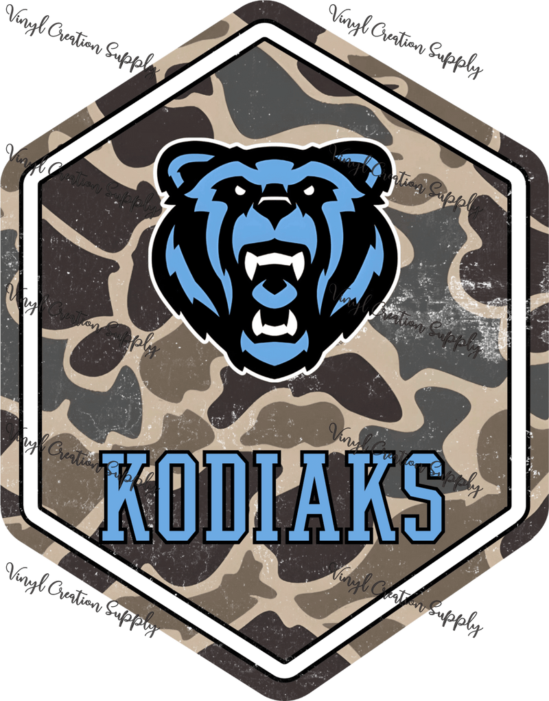 Kodiaks Camo Badge - Vinyl Creation Supply