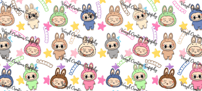 Labubu Characters – Printed Libby Wrap (9.5" x 4.3" UV DTF) - Vinyl Creation Supply