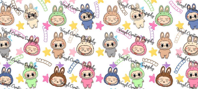 Labubu Characters – Printed Libby Wrap (9.5" x 4.3" UV DTF) - Vinyl Creation Supply
