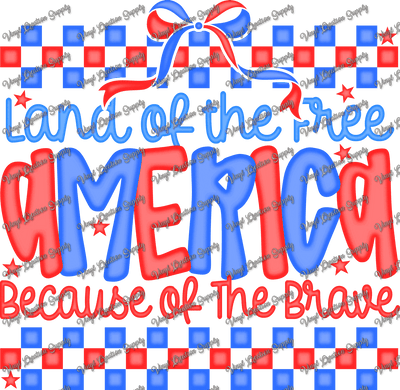 Land of the Free Checkered Bow - Vinyl Creation Supply