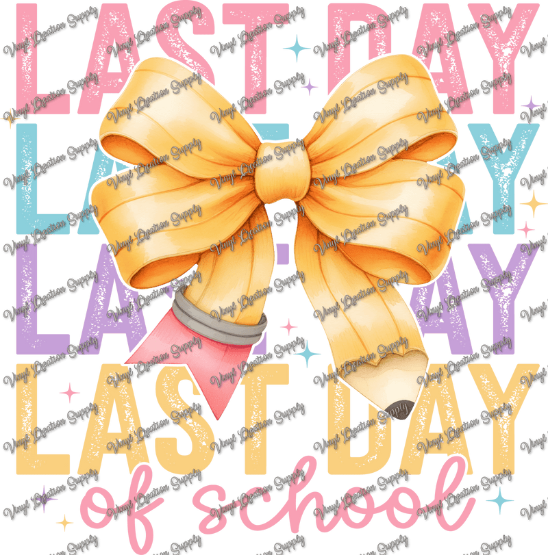 Last Day Of School Pencil Bow - Vinyl Creation Supply