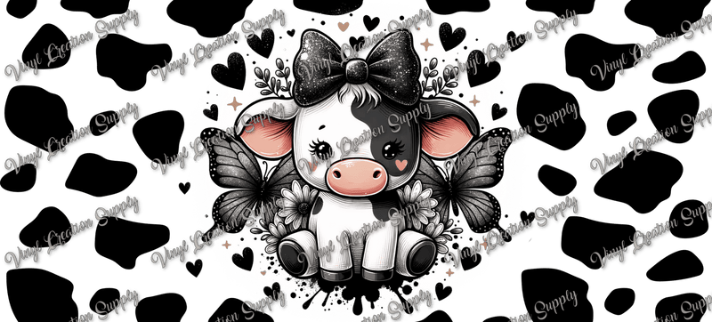 Libby Cow Butterfly– Printed Libby Wrap (9.5" x 4.3" UV DTF) - Vinyl Creation Supply