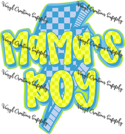Lime Blue Mama's Boy - Vinyl Creation Supply