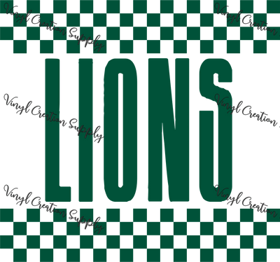 Lions Green Checkerboard - Vinyl Creation Supply