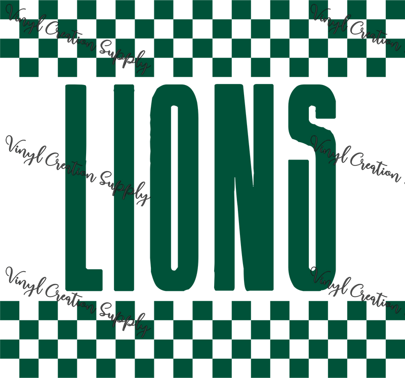 Lions Green Checkerboard - Vinyl Creation Supply