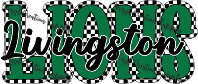 Livingston Lions Checkered - Vinyl Creation Supply