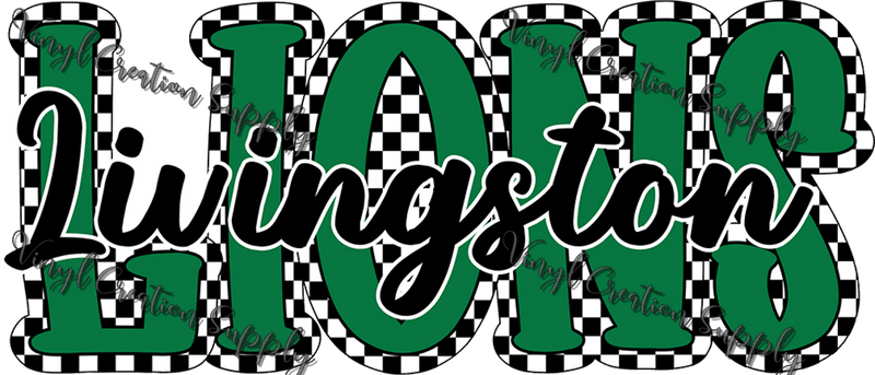Livingston Lions Checkered - Vinyl Creation Supply