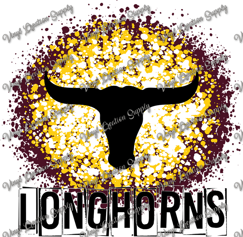Longhorns Paint Splatter