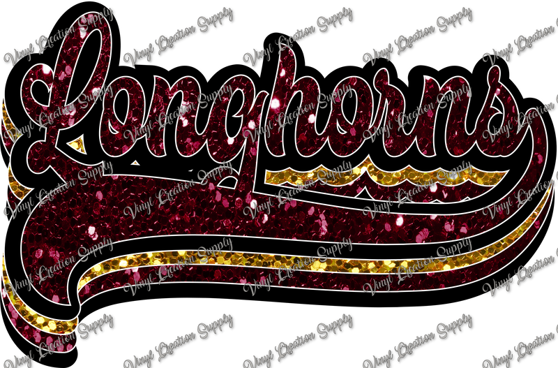 Longhorns Retro Glitter