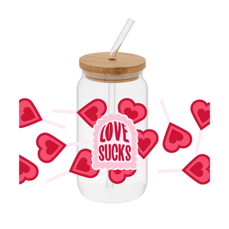 Love Sucks – Printed Libby Wrap (9.5" x 4.3" UV DTF) - Vinyl Creation Supply