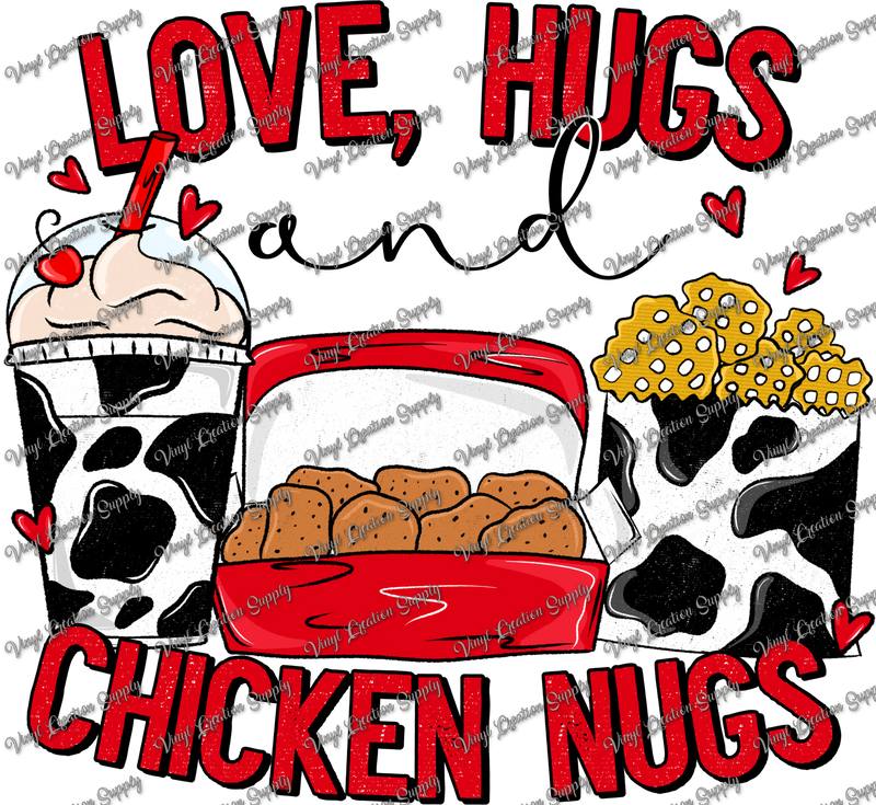 Love, Hugs and Chicken Cow Print