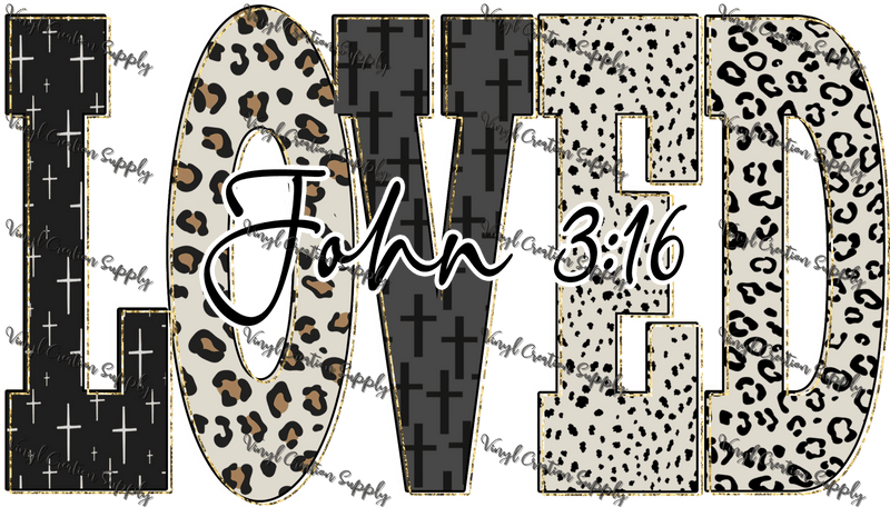 Loved John 316 Leopard - Vinyl Creation Supply