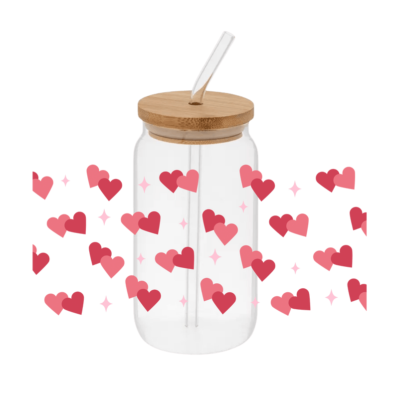 Lovey Dovey Hearts– Printed Libby Wrap (9.5" x 4.3" UV DTF) - Vinyl Creation Supply
