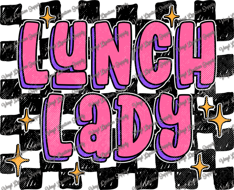 Lunch Lady Pink Checkered - Vinyl Creation Supply