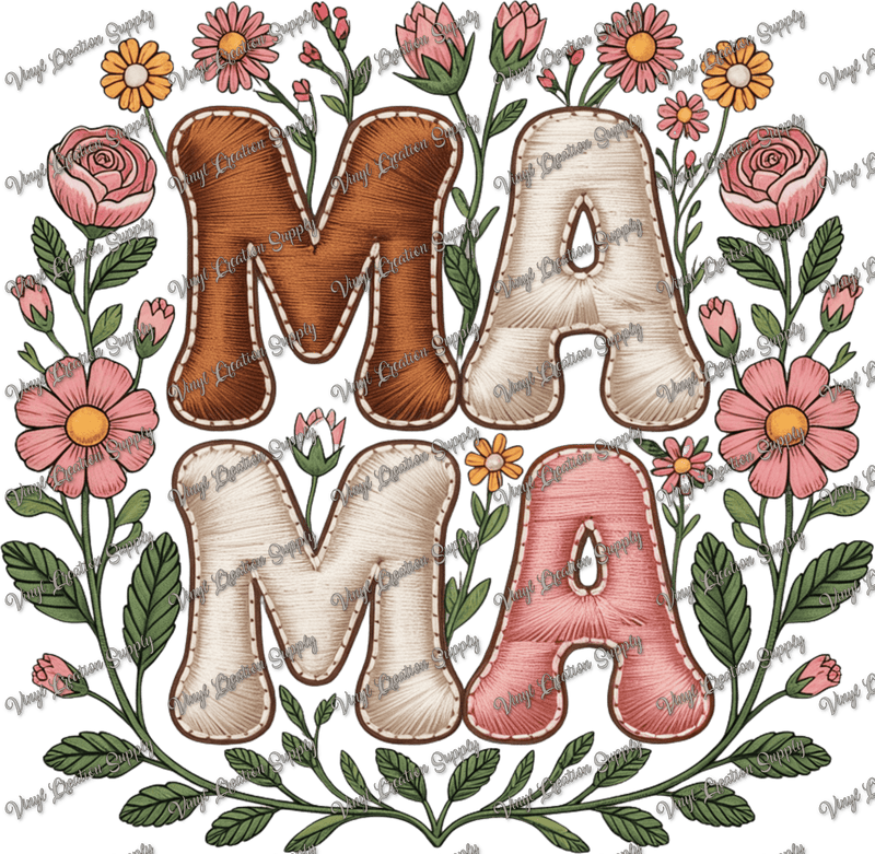 Mama Floral Stitching - Vinyl Creation Supply