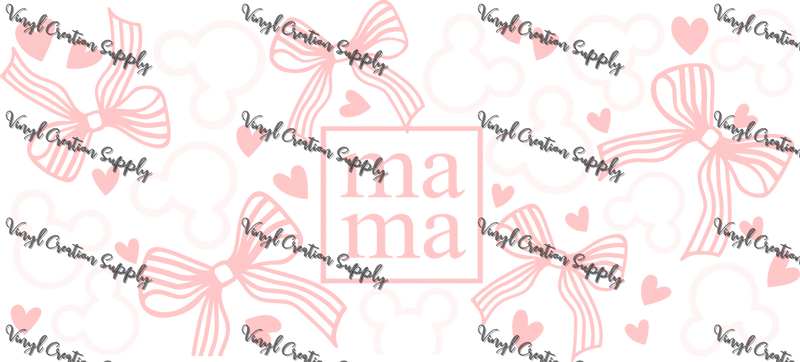 Mama Ribbon Mousehead – Printed Libby Wrap (9.5" x 4.3" UV DTF) - Vinyl Creation Supply