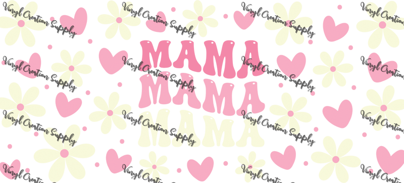 Mama x3 Hearts – Printed Libby Wrap (9.5" x 4.3" UV DTF) - Vinyl Creation Supply