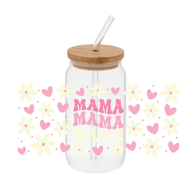 Mama x3 Hearts – Printed Libby Wrap (9.5" x 4.3" UV DTF) - Vinyl Creation Supply
