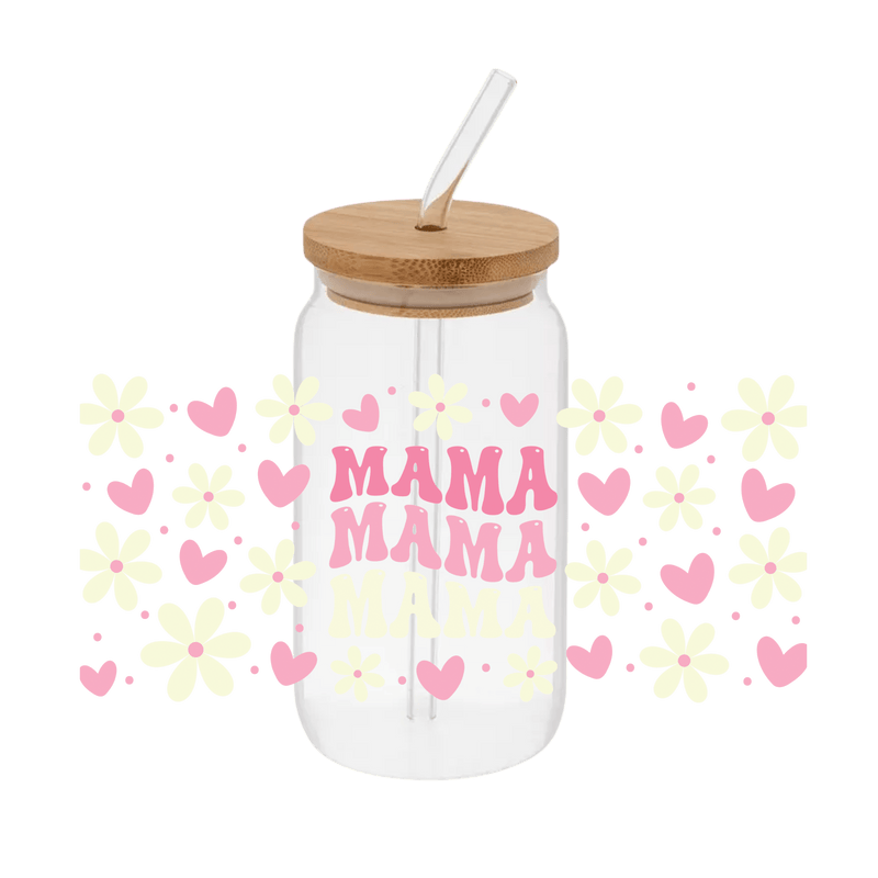 Mama x3 Hearts – Printed Libby Wrap (9.5" x 4.3" UV DTF) - Vinyl Creation Supply