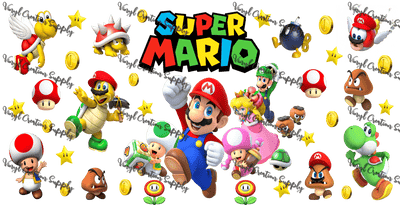 Mario – Printed Libby Wrap (9.5" x 4.3" UV DTF) - Vinyl Creation Supply