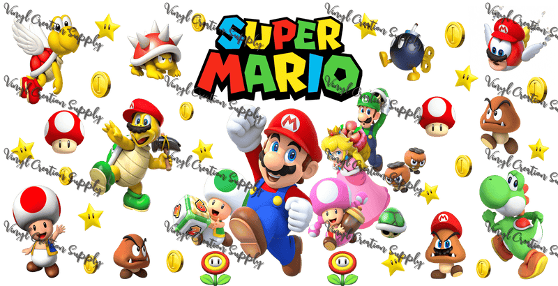 Mario – Printed Libby Wrap (9.5" x 4.3" UV DTF) - Vinyl Creation Supply