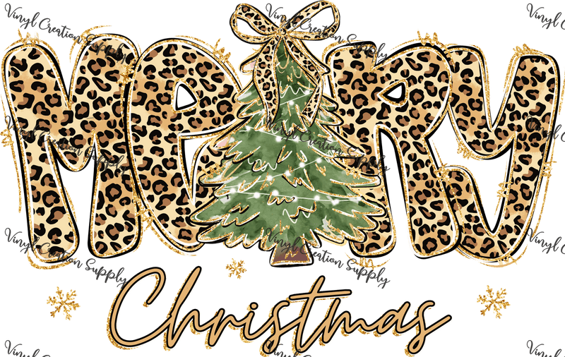 Merry Christmas Cheetah 3 - Vinyl Creation Supply