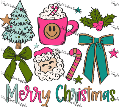 Merry Christmas Cocoa Tree Collage 1 - Vinyl Creation Supply
