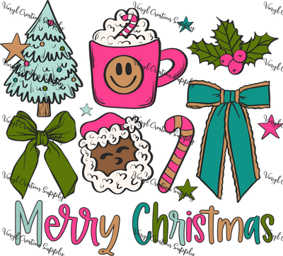 Merry Christmas Cocoa Tree Collage 2 - Vinyl Creation Supply