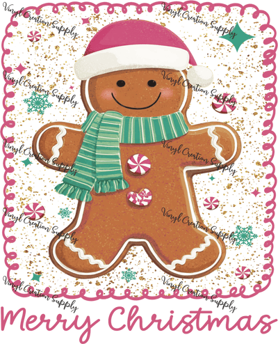 Merry Christmas Gingerbread Scarf - Vinyl Creation Supply