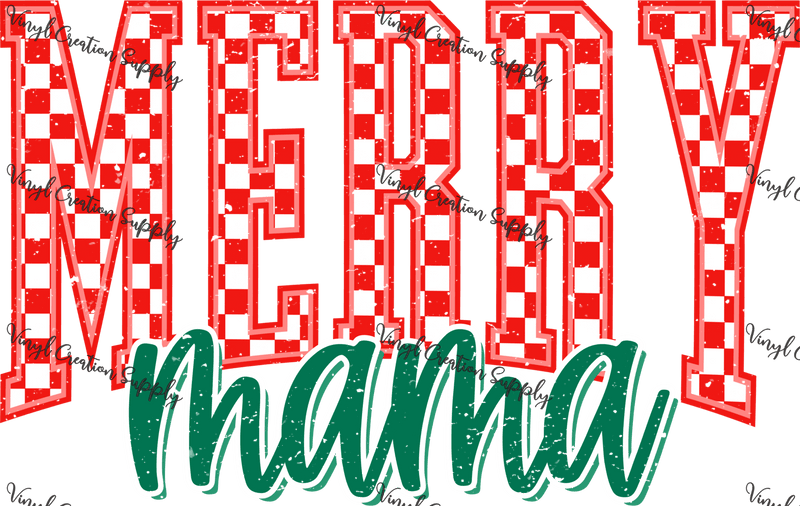 Merry Mama Red Checkered - Vinyl Creation Supply