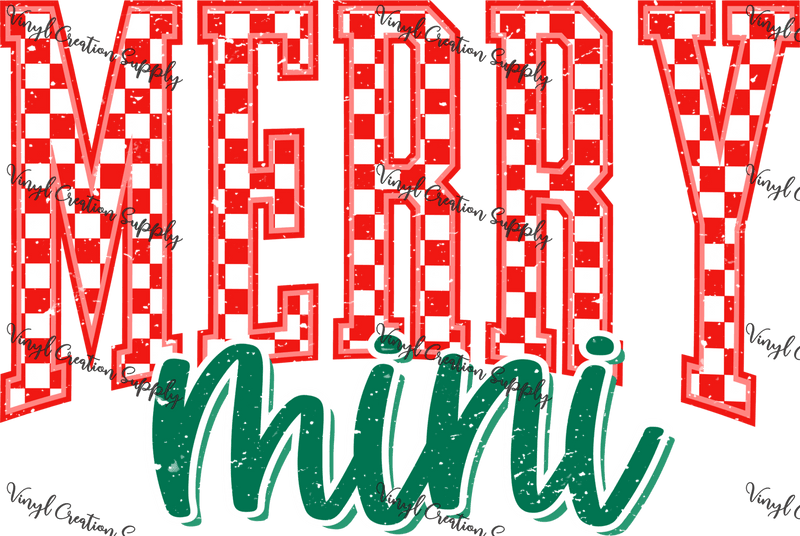Merry Mini Red Checkered - Vinyl Creation Supply