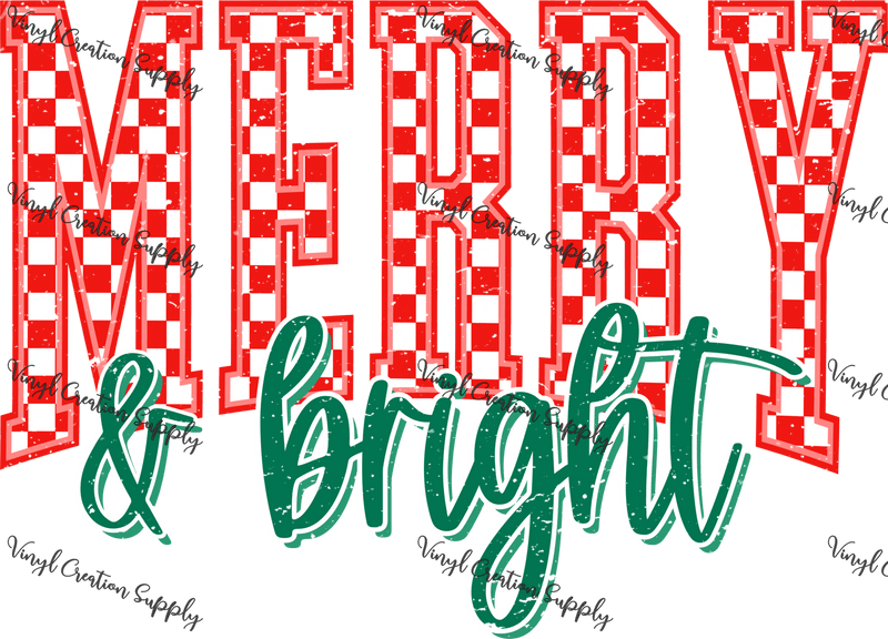 Merry & Bright Red Checkered - Vinyl Creation Supply