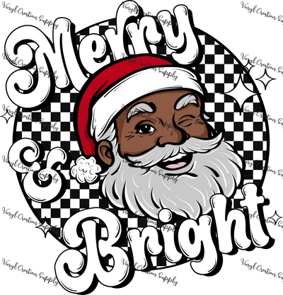 Merry and Bright Black Santa - Vinyl Creation Supply