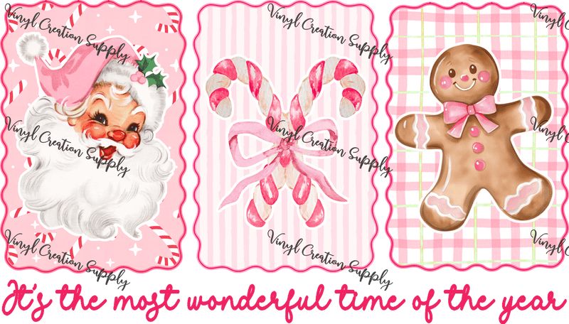 Most Wonderful Time of the Year Dark Pink Text - Vinyl Creation Supply