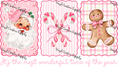 Most Wonderful Time of the Year Light Pink Text - Vinyl Creation Supply