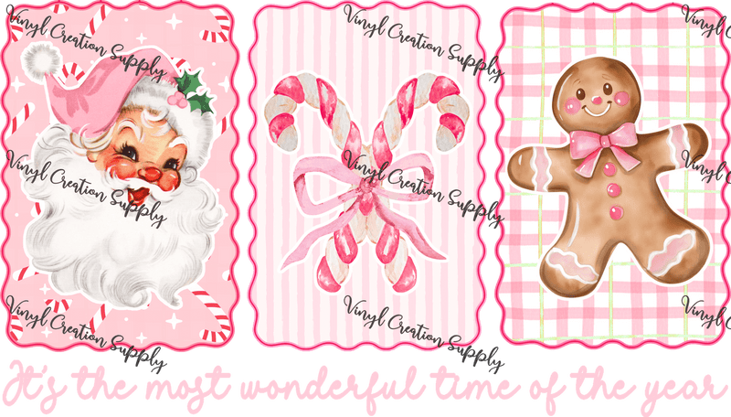 Most Wonderful Time of the Year Light Pink Text - Vinyl Creation Supply