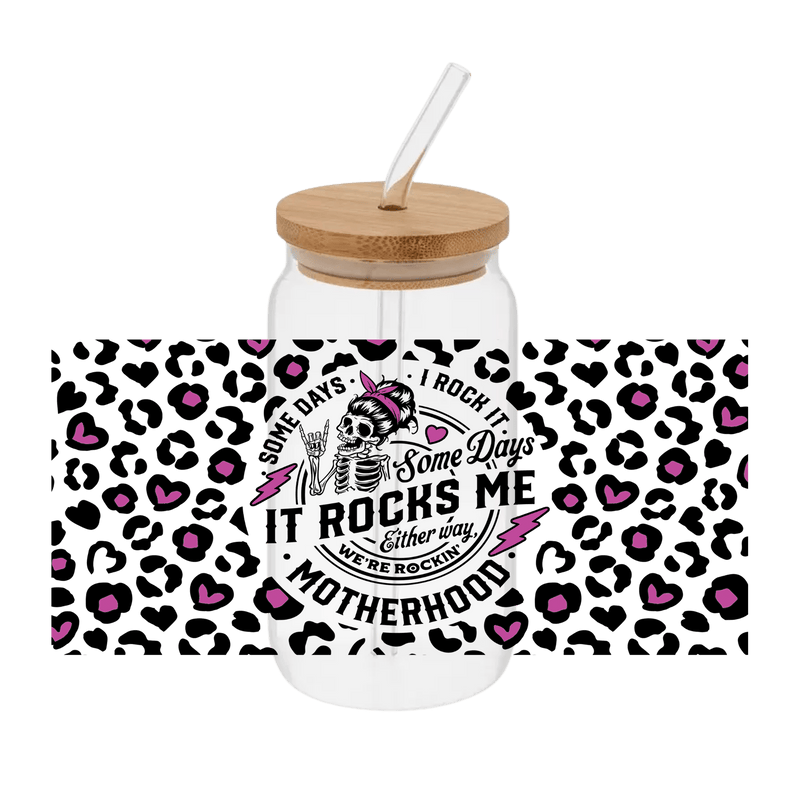 Motherhood Pink Black – Printed Libby Wrap (9.5" x 4.3" UV DTF) - Vinyl Creation Supply