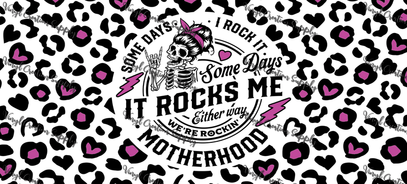 Motherhood Pink Black – Printed Libby Wrap (9.5" x 4.3" UV DTF) - Vinyl Creation Supply