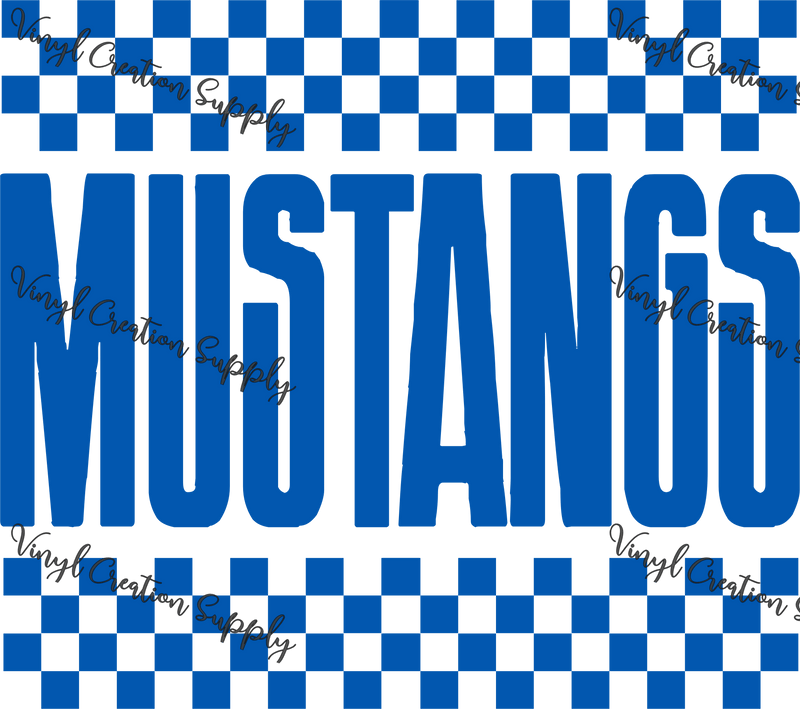 Mustangs Blue Checkerboard - Vinyl Creation Supply