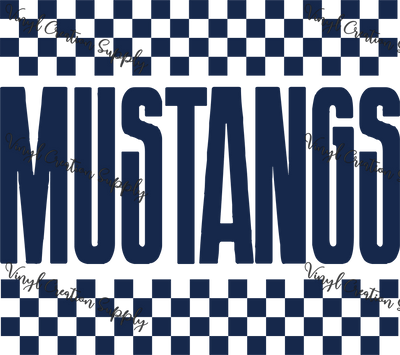 Mustangs Navy Checkerboard - Vinyl Creation Supply