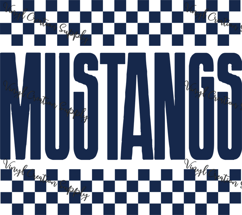 Mustangs Navy Checkerboard - Vinyl Creation Supply