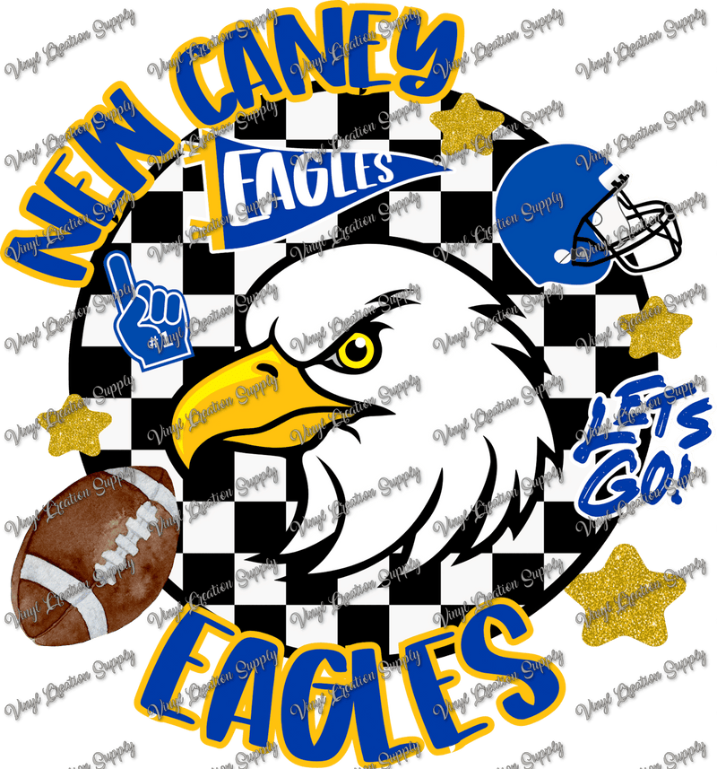 NC Eagles Football Checkered - Vinyl Creation Supply