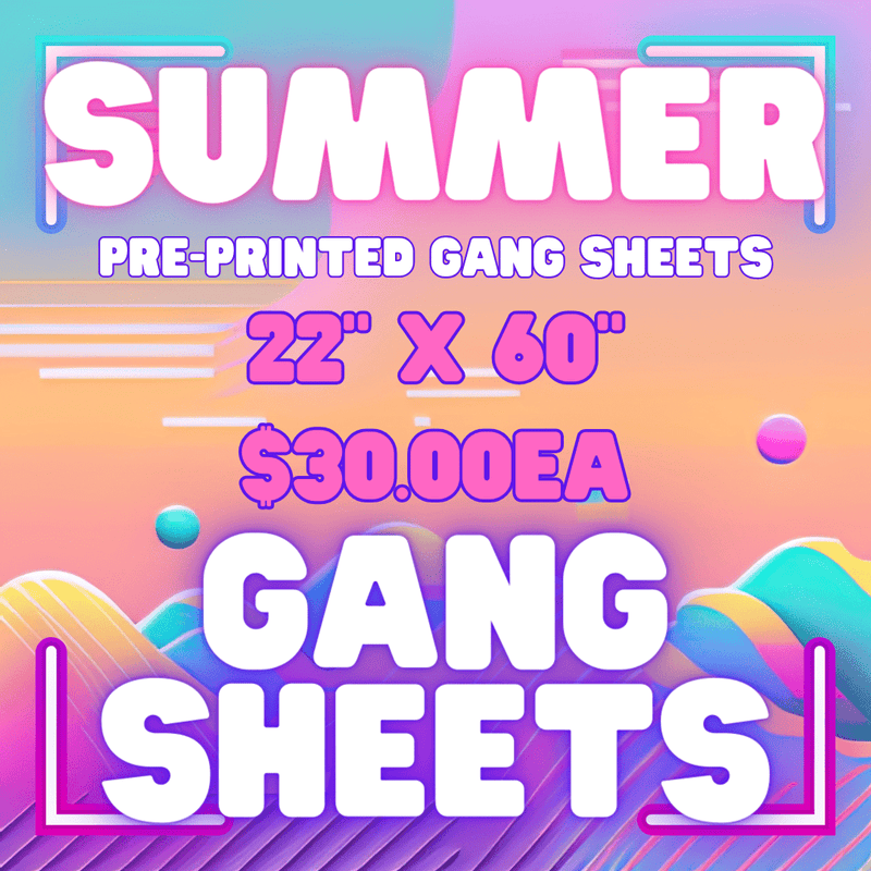22" x 60" Mystery Pre - Made Gang Sheet - Summer - Vinyl Creation Supply