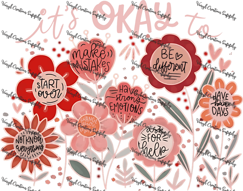 Okay Not To Be Okay White - Vinyl Creation Supply