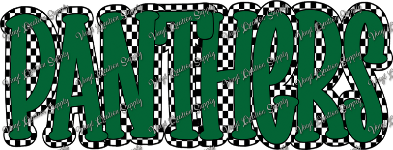 Panthers Green Checkered - Vinyl Creation Supply