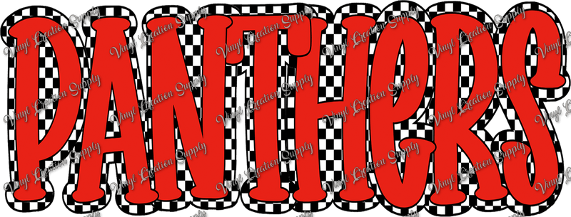 Panthers Red Checkered - Vinyl Creation Supply