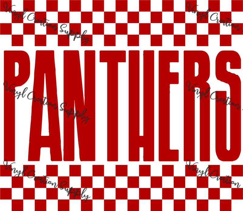 Panthers Red Checkerboard - Vinyl Creation Supply