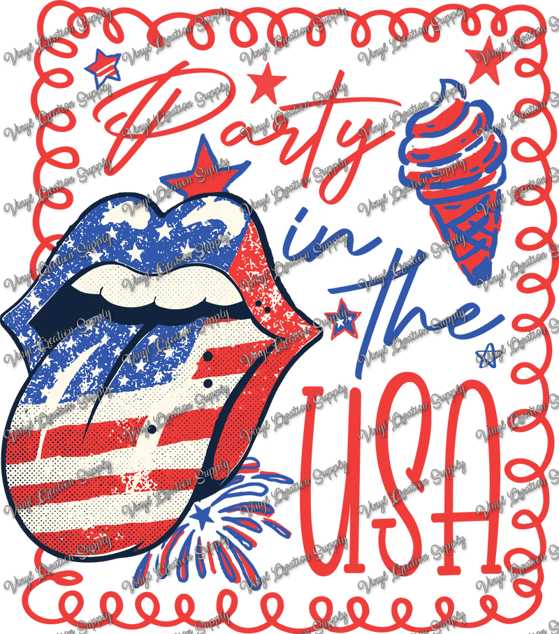 Party In The USA Tongue - Vinyl Creation Supply